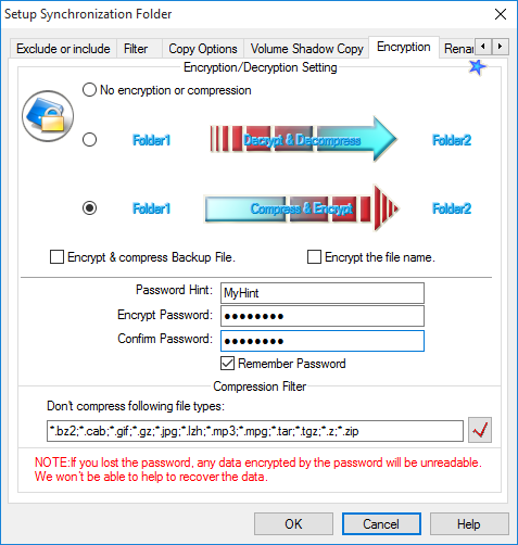 compress and encryption